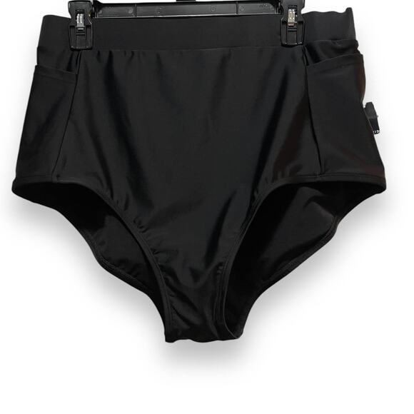 Torrid‎ Plus Size 1 Black Ultra High Waist Full Coverage Swim Briefs Bottoms New - Picture 1 of 3
